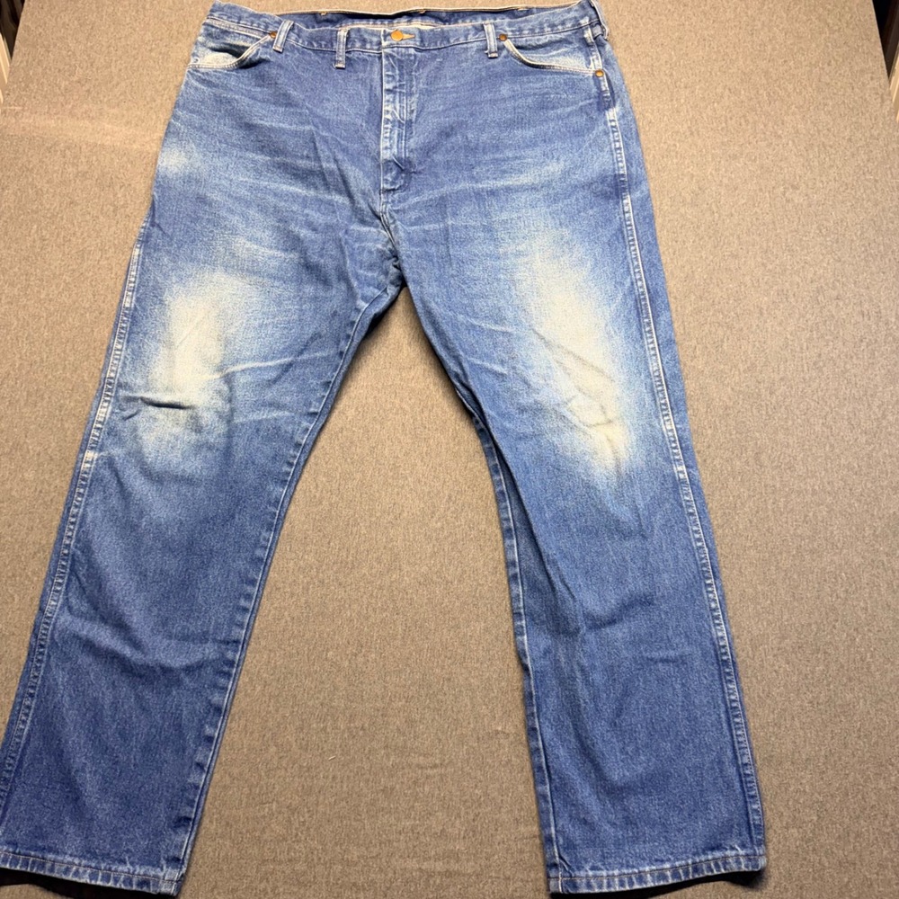 Wrangler 13MWZPW Cowboy Cut Original Fit Jeans Mens 44x32 Blue Straight Leg